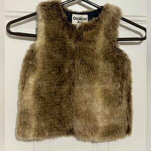 OshKosh B'gosh Brown Faux Fur Vest